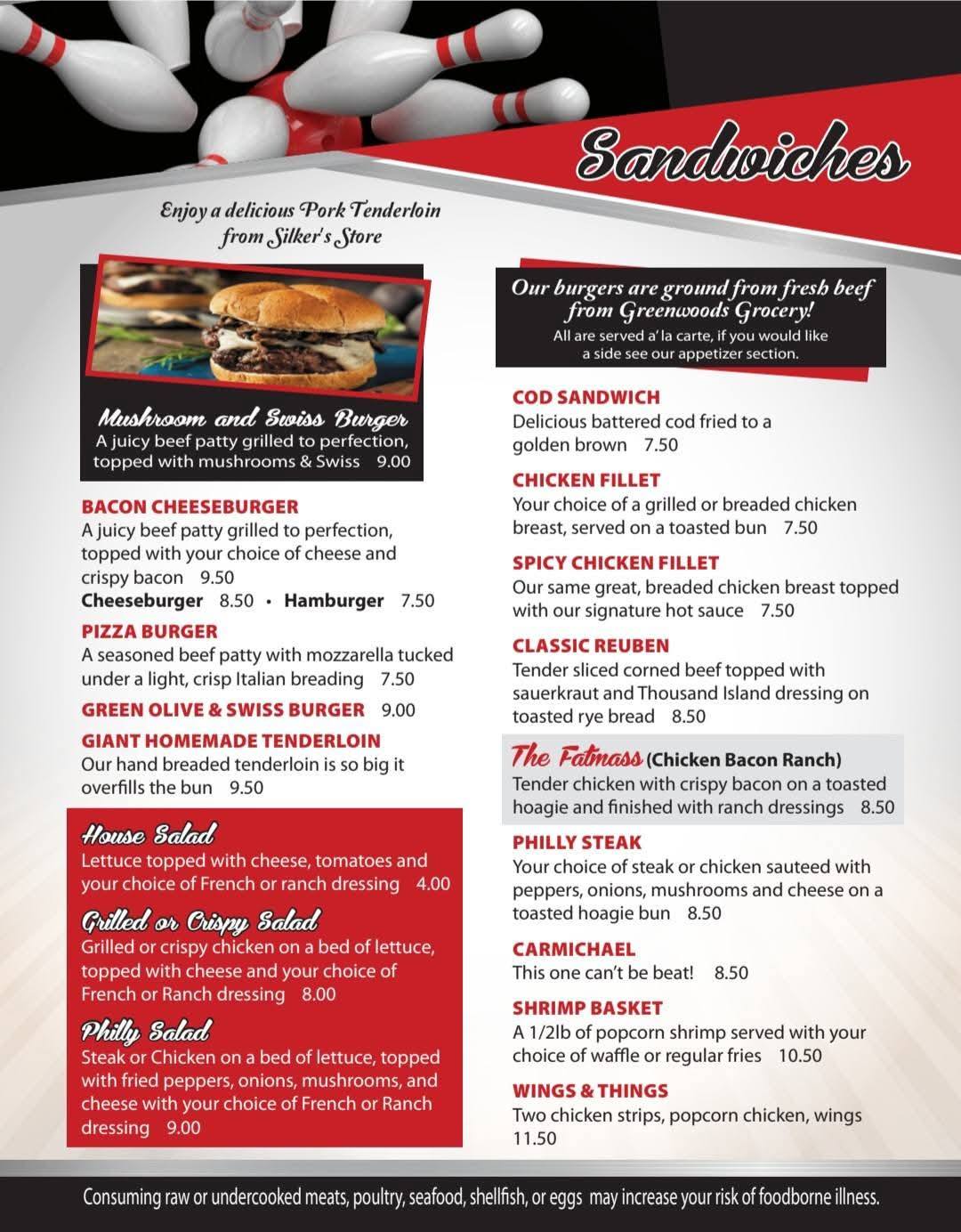 Cobra Lanes menu page 3